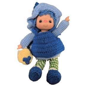 Vintage Strawberry Shortcake Blueberry Muffin Doll Crochet Outfit Blue 10 Inch
